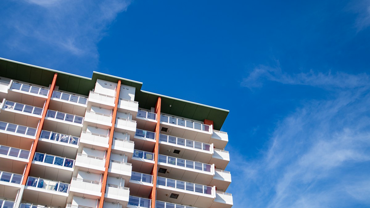 a building with a blue sky